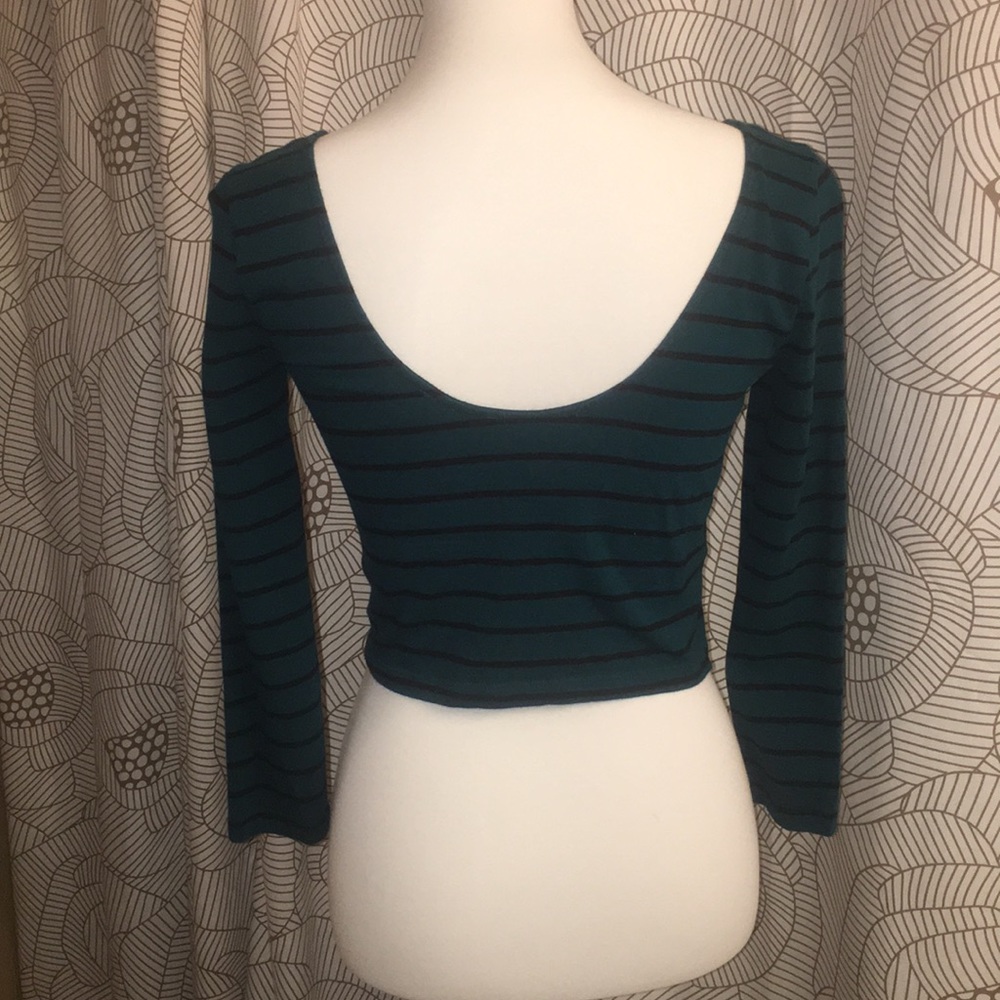 Forever21 Striped Stretchy Crop Top